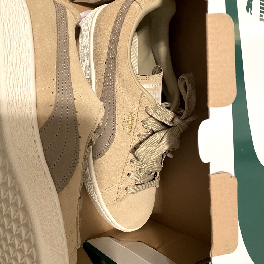 Brand new , beige puma suedes